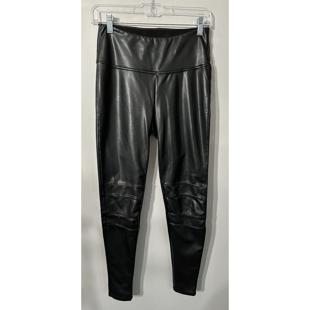 Seven7 Faux Leather Leggings Womens size‎ Small Black Pull On Stretch - Picture 2 of 9